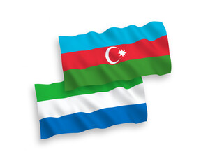 Flags of Azerbaijan and Sierra Leone on a white background
