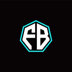 F B initials modern polygon logo template