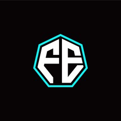 F E initials modern polygon logo template