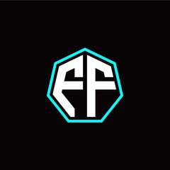 F F initials modern polygon logo template