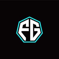 F G initials modern polygon logo template