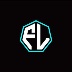 F L initials modern polygon logo template