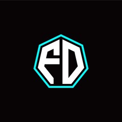 F O initials modern polygon logo template