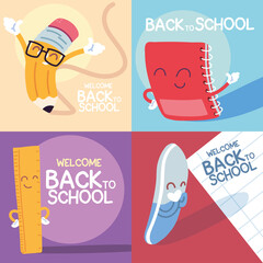 set of banners back to school