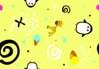 seamless pattern with funny 
