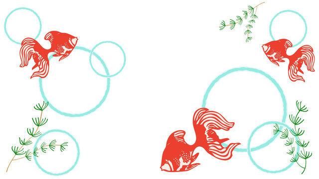 金魚と水草のある風景イラスト Stock Vector Adobe Stock