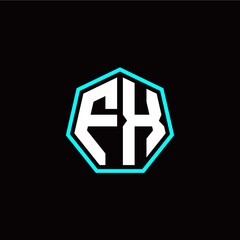 F X initials modern polygon logo template