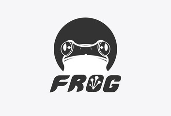 Frog logo design template, vector illustration