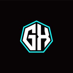 G X initials modern polygon logo template