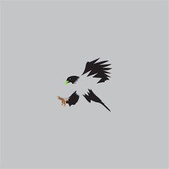 Modern Eagle logo template, vector illustration, negative space