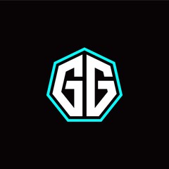 G G initials modern polygon logo template