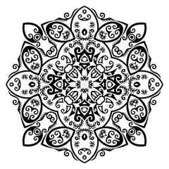 Vector black floral ethnic ornamental illustration
