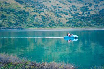Fototapeta na wymiar water bike in the lake