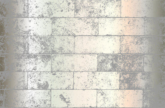 Luxury pearl gradient background with distressed brick wall texture.