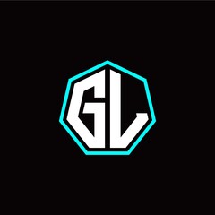 G L initials modern polygon logo template