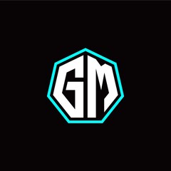 G M initials modern polygon logo template