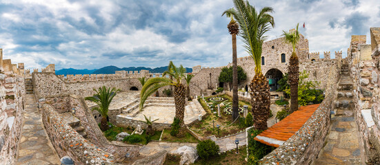 Obraz premium Marmaris Castle view in Marmaris Town. Marmaris Castle is populer tourist attraction in Turkey.