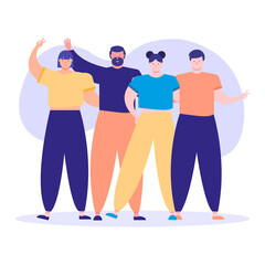 Obraz premium friendship day celebration with young people characters