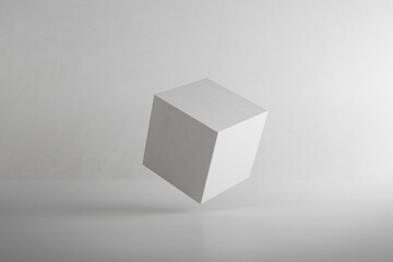 Abstract architecture space with concrete cube. Geometry.  3d render.	
