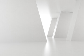 Fototapeta premium Abstract architecture space, Interior with concrete wall. 3d render. 