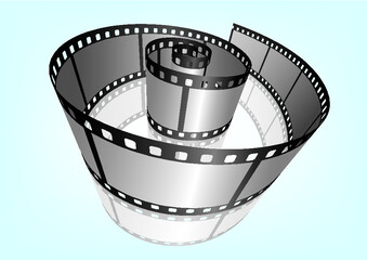 Fototapeta na wymiar Cinema, movie and photography 35mm film strip template. Vector 3D film strip elements.