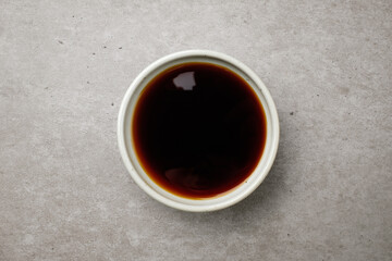 Soy sauce on a white background