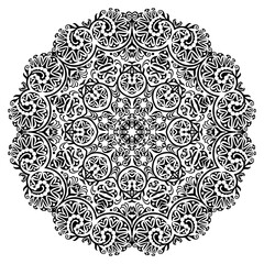 Vector black floral ethnic ornamental illustration