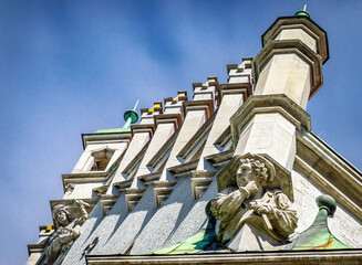 Obraz premium historic facades at the old town of Ulm in Germany