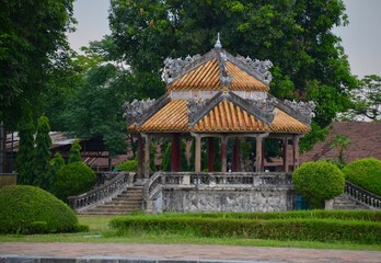 Pagoda inside the Imperial City of Hue and gardens in the Imperial City of Hue, Hue, Vietnam