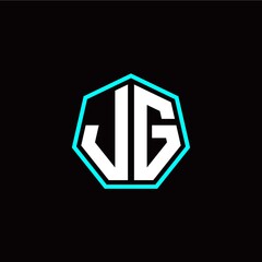 J G initials modern polygon logo template