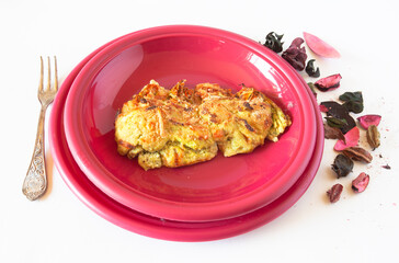 Zucchini flowers with  ricotta baked,