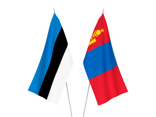 Mongolia and Estonia flags
