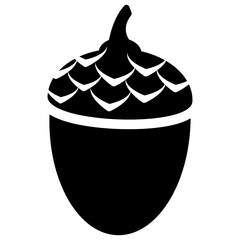 

Nutshell dry fruit, solid icon of acorn
