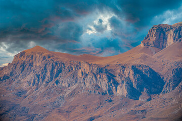 Caucasus mountains in autumn.