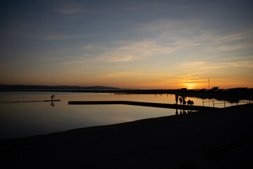 Fototapeta na wymiar Sunset at the marine lake
