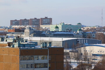 city from above, buildings and streets