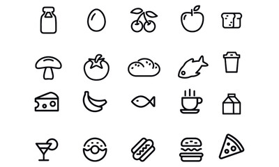 Food - Line Icons vector design 