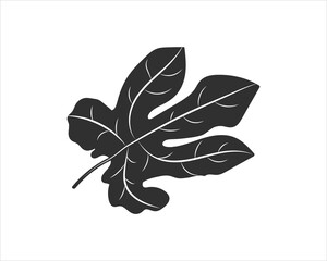 Fig leaf icon isolated on white. Stencil. Vector stock illustration. EPS 10