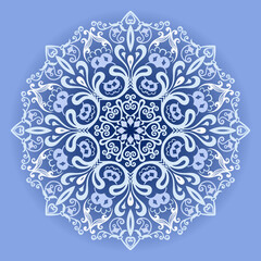 Vector blue decorative floral ethnic illustration