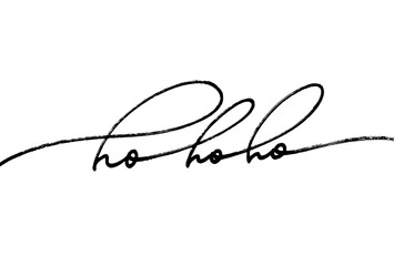 Ho ho ho phrase, modern brush calligraphy. Hand lettering inscription to winter holiday design, vector illustration. Christmas and New Year phrase handwritten calligraphy isolated on white background.