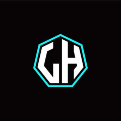 L H initials modern polygon logo template