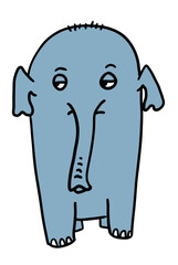 cute blue elephant cartoon illustration