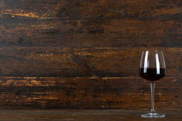 Glass of red wine.