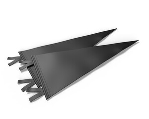 Blank Small Vintage College Pennant for branding, 3d render illustration.