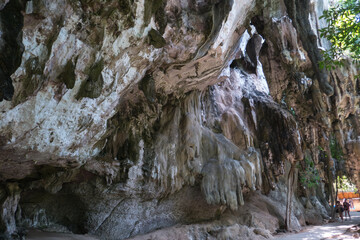 Cave formations at East Railay Beach, near Ao Nang in southern Thailand.