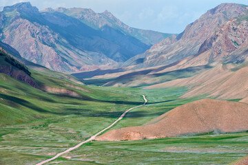 Road to Song Kol Lake, Parrot pass, Naryn province, Kyrgyzstan, Central Asia