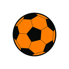 Fototapeta premium Soccer yellow ball on a white background, sign for design, vector illustration