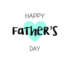 Happy Father’s Day greeting card. Vector illustration in blue colors with hearts.