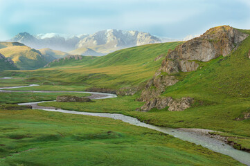 Fototapeta na wymiar Eki Naryn gorge, Naryn Region, Kyrgyzstan