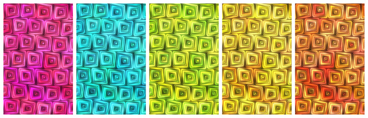 2D Illustration - Abstract Cover Background Set with retro squares surface - five 10:16 Images ( Size each: 2000 x 3200 ) - e.g. for book / ebook cover design